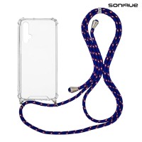 Θήκη Σιλικόνης με Κορδόνι Sonique Armor Clear Honor 20 / Nova 5T Rainbow Μπλε