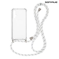 Θήκη Σιλικόνης με Κορδόνι Sonique Armor Clear Honor 20 / Nova 5T Rainbow Λευκό