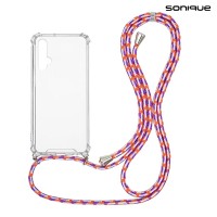 Θήκη Σιλικόνης με Κορδόνι Sonique Armor Clear Honor 20 / Nova 5T Rainbow Κοραλλί