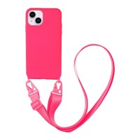 Θήκη Σιλικόνης με Strap CarryHang Sonique Apple iPhone 14 Φούξια