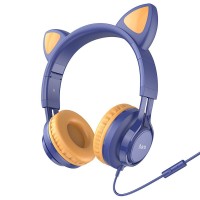 Ενσύρματα Ακουστικά HOCO Cat Ear W36 Μπλέ