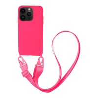 Θήκη Σιλικόνης με Strap CarryHang Sonique Apple iPhone 14 Pro Φούξια