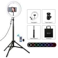 Ring Light Puluz 10.2" 26cm  RGBW LED με Τρίποδο 1.65cm με Βάση Κινητού