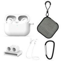 Σετ 5 σε 1 Sonique Soft Touch  για AirPods Pro Λευκό