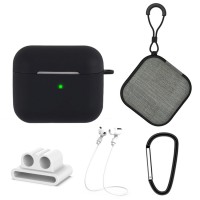 Σετ 5 σε 1 Sonique Soft Touch για AirPods 3 Μαύρο