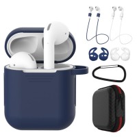 Σετ 7 σε 1 Sonique Soft Touch για AirPods 1/2 Μπλέ