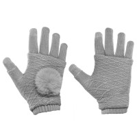 Γάντια Touchscreen 2in1 Striped and Fingerless one size Ανοιχτό Γκρι