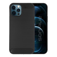 Θήκη Σιλικόνης Sonique Carbon Brushed Apple iPhone 12 / iPhone 12 Pro Μαύρο