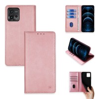 Θήκη Πορτοφόλι Vintage Magnet Wallet Sonique Motorola Moto G72 Ροζ Χρυσό