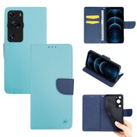Θήκη Πορτοφόλι Sonique Trend Wallet Huawei P60 Pro Σιέλ / Σκούρο Μπλε
