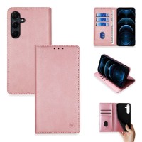 Θήκη Πορτοφόλι Vintage Magnet Wallet Sonique Samsung Galaxy A55 5G Ροζ Χρυσό