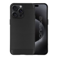 Θήκη Σιλικόνης Sonique Carbon Brushed Apple iPhone 15 Pro Max Μαύρο