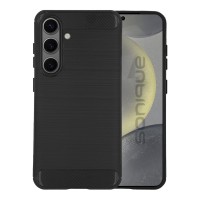 Θήκη Σιλικόνης Sonique Carbon Brushed Samsung Galaxy S24 Plus Μαύρο