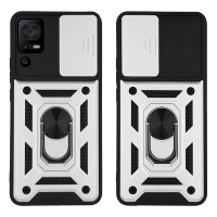 Θήκη Ring Armor CamPro Sonique TCL 40 SE Ασημί