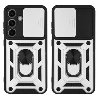 Θήκη Ring Armor CamPro Sonique για Samsung Galaxy S24 Ασημί