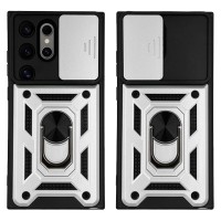 Θήκη Ring Armor CamPro Sonique για Samsung Galaxy S24 Ultra Ασημί