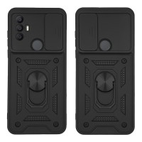 Θήκη Ring Armor CamPro Sonique TCL 305 / TCL 306 / TCL 30E / TCL 30 SE Μαύρο