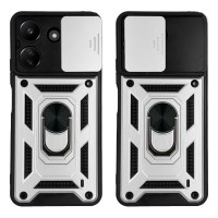 Θήκη Ring Armor CamPro Sonique για Xiaomi Redmi 13C 4G / Poco C65 4G Ασημί