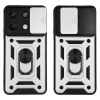 Θήκη Ring Armor CamPro Sonique για Xiaomi Redmi Note 13 Pro 5G / Poco X6 5G Ασημί