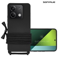 Θήκη Σιλικόνης με Κορδόνι CarryHang Sonique Xiaomi Redmi Note 13 5G Μαύρο