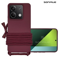 Θήκη Σιλικόνης με Κορδόνι CarryHang Sonique Xiaomi Redmi Note 13 5G Μπορντό