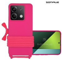 Θήκη Σιλικόνης με Κορδόνι CarryHang Sonique Xiaomi Redmi Note 13 5G Φούξια