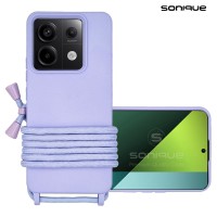Θήκη Σιλικόνης με Κορδόνι CarryHang Sonique Xiaomi Redmi Note 13 Pro 5G / Poco X6 5G Λιλά