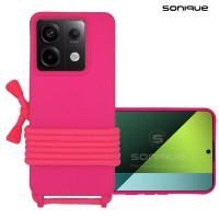 Θήκη Σιλικόνης με Κορδόνι CarryHang Sonique Xiaomi Redmi Note 13 Pro 5G / Poco X6 5G Φούξια