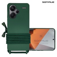 Θήκη Σιλικόνης με Κορδόνι CarryHang Sonique Xiaomi Redmi Note 13 Pro Plus 5G Πράσινο Σκούρο