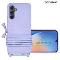 Θήκη Σιλικόνης με Κορδόνι CarryHang Sonique Samsung Galaxy A35 5G Λιλά