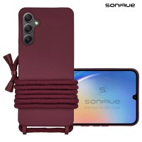 Θήκη Σιλικόνης με Κορδόνι CarryHang Sonique Samsung Galaxy A35 5G Μπορντό