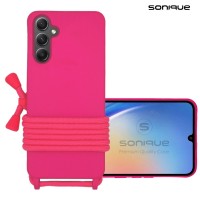 Θήκη Σιλικόνης με Κορδόνι CarryHang Sonique Samsung Galaxy A35 5G Φούξια