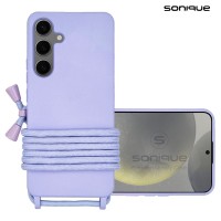 Θήκη Σιλικόνης με Κορδόνι CarryHang Sonique Samsung Galaxy S24 Λιλά