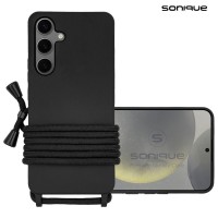 Θήκη Σιλικόνης με Κορδόνι CarryHang Sonique Samsung Galaxy S24 Μαύρο