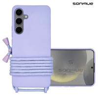 Θήκη Σιλικόνης με Κορδόνι CarryHang Sonique Samsung Galaxy S24 Plus Λιλά
