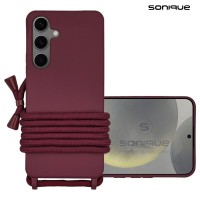 Θήκη Σιλικόνης με Κορδόνι CarryHang Sonique Samsung Galaxy S24 Plus Μπορντό