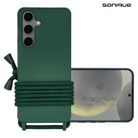 Θήκη Σιλικόνης με Κορδόνι CarryHang Sonique Samsung Galaxy S24 Plus Πράσινο Σκούρο