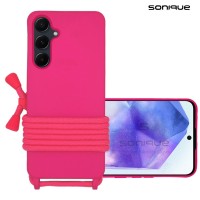 Θήκη Σιλικόνης με Κορδόνι CarryHang Sonique Samsung Galaxy A55 5G Φούξια