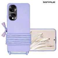Θήκη Σιλικόνης με Κορδόνι CarryHang Sonique Honor 70 5G Λιλά
