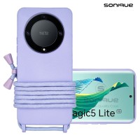 Θήκη Σιλικόνης με Κορδόνι CarryHang Sonique Honor Magic5 Lite 5G Λιλά