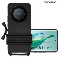 Θήκη Σιλικόνης με Κορδόνι CarryHang Sonique Honor Magic5 Lite 5G Μαύρο