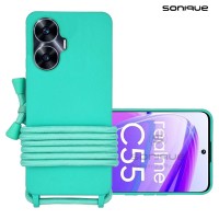 Θήκη Σιλικόνης με Κορδόνι CarryHang Sonique Realme C55 Γαλάζιο