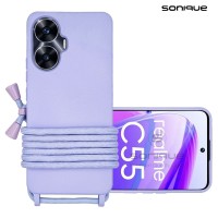Θήκη Σιλικόνης με Κορδόνι CarryHang Sonique Realme C55 Λιλά
