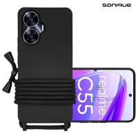 Θήκη Σιλικόνης με Κορδόνι CarryHang Sonique Realme C55 Μαύρο