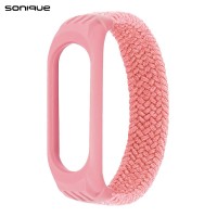 Λουράκι Braided Sonique για Xiaomi Mi Band 3/4/5/6 Ροζ