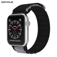 Λουράκι Nylon Alpine Loop Band Sonique για Apple Watch (38/40/41MM) Μαύρο / Γκρι