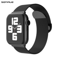 Λουράκι Stainless Steel Milanese Classic Sonique για Apple Watch (42/44/45/49MM) Μαύρο