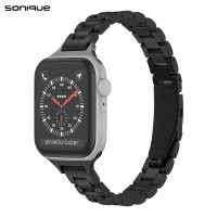Λουράκι Stainless Steel Slim Bracelet Sonique Classic για Apple Watch (38/40/41MM) Μαύρο