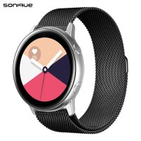Λουράκι Milanese Dual Stainless Steel Sonique 22mm για Samsung, Huawei, Amazfit, Xiaomi, Honor Μαύρο