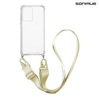 Θήκη Σιλικόνης με Strap Sonique Armor Clear Xiaomi Poco F5 Pro 5G Μπεζ